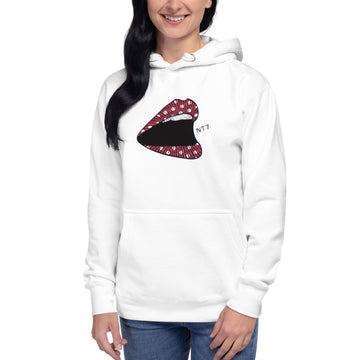 Lips made of Vinyl Records - Premium Unisex Hoodie