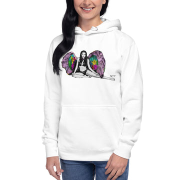 Winged Angel with Headphones - Premium Unisex Hoodie