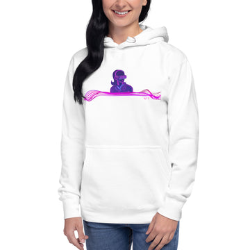 VR Woman with Headphones - Premium Unisex Hoodie