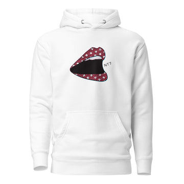 Lips made of Vinyl Records - Premium Unisex Hoodie