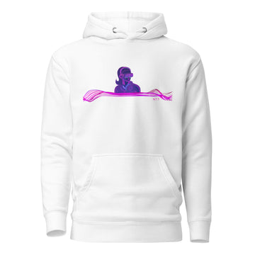 VR Woman with Headphones - Premium Unisex Hoodie