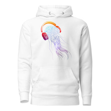 Jellyfish with Headphones - Premium Unisex Hoodie