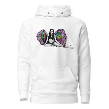 Winged Angel with Headphones - Premium Unisex Hoodie