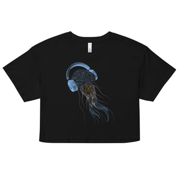 Argentina Jellyfish DJ with Headphones - Women’s crop top