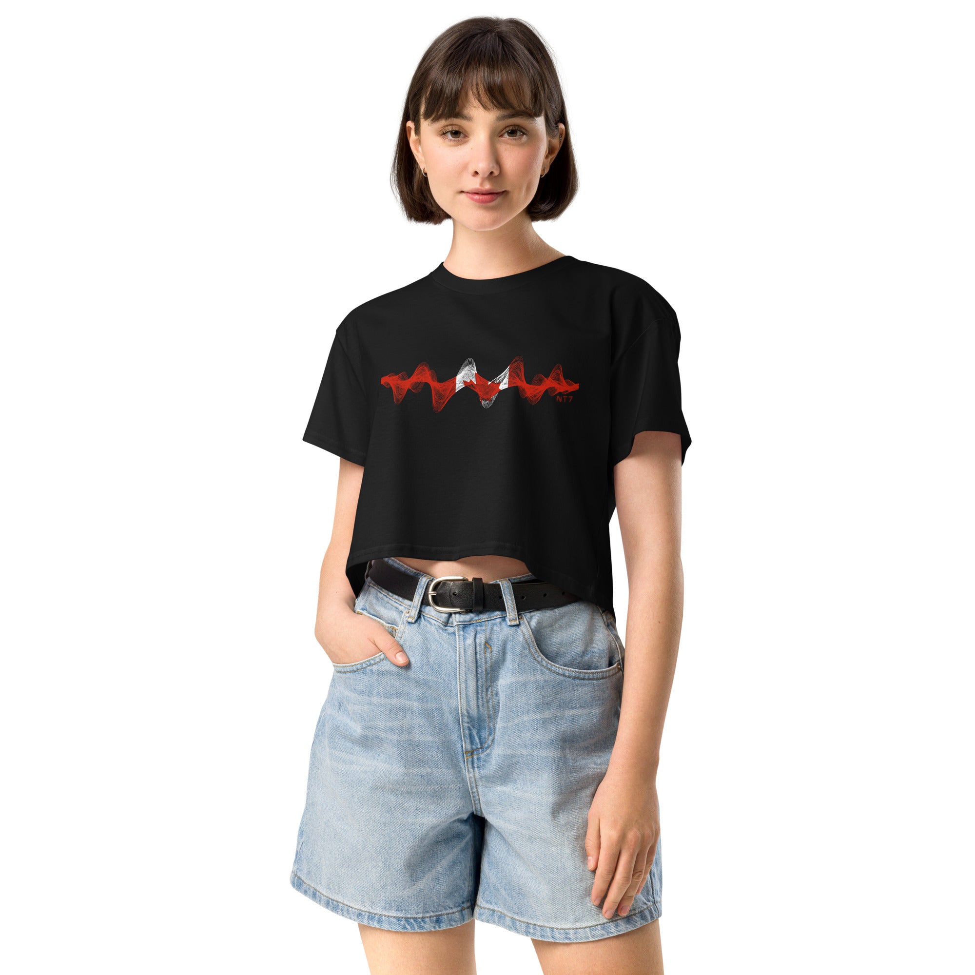 Canada 3D Music Soundwave - Women’s crop top