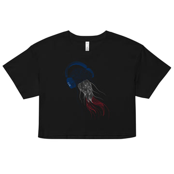 France Jellyfish DJ with Headphones - Women’s crop top