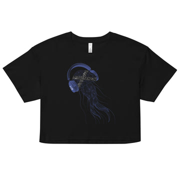 Scotland Jellyfish DJ with Headphones - Women’s crop top