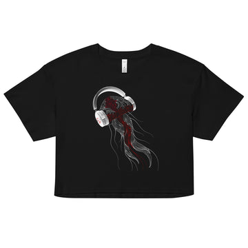 England Jellyfish DJ with Headphones - Women’s crop top