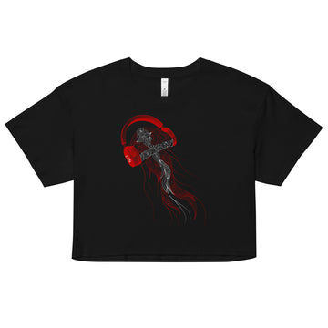 Denmark Jellyfish DJ with Headphones - Women’s crop top