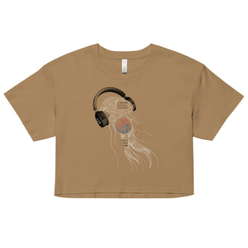 South Korea Jellyfish DJ with Headphones - Women’s crop top