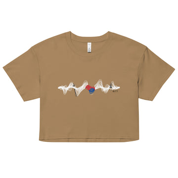 South Korea 3D Music Soundwave - Women’s crop top