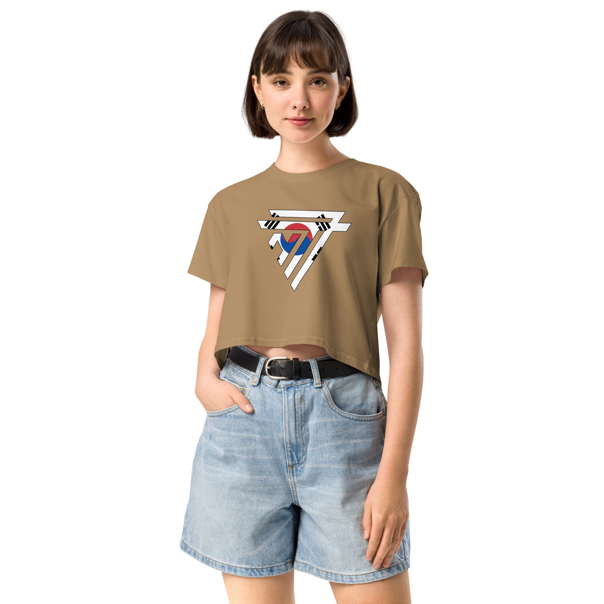 South Korea Superhero Fashion Chest Logo - Women’s crop top