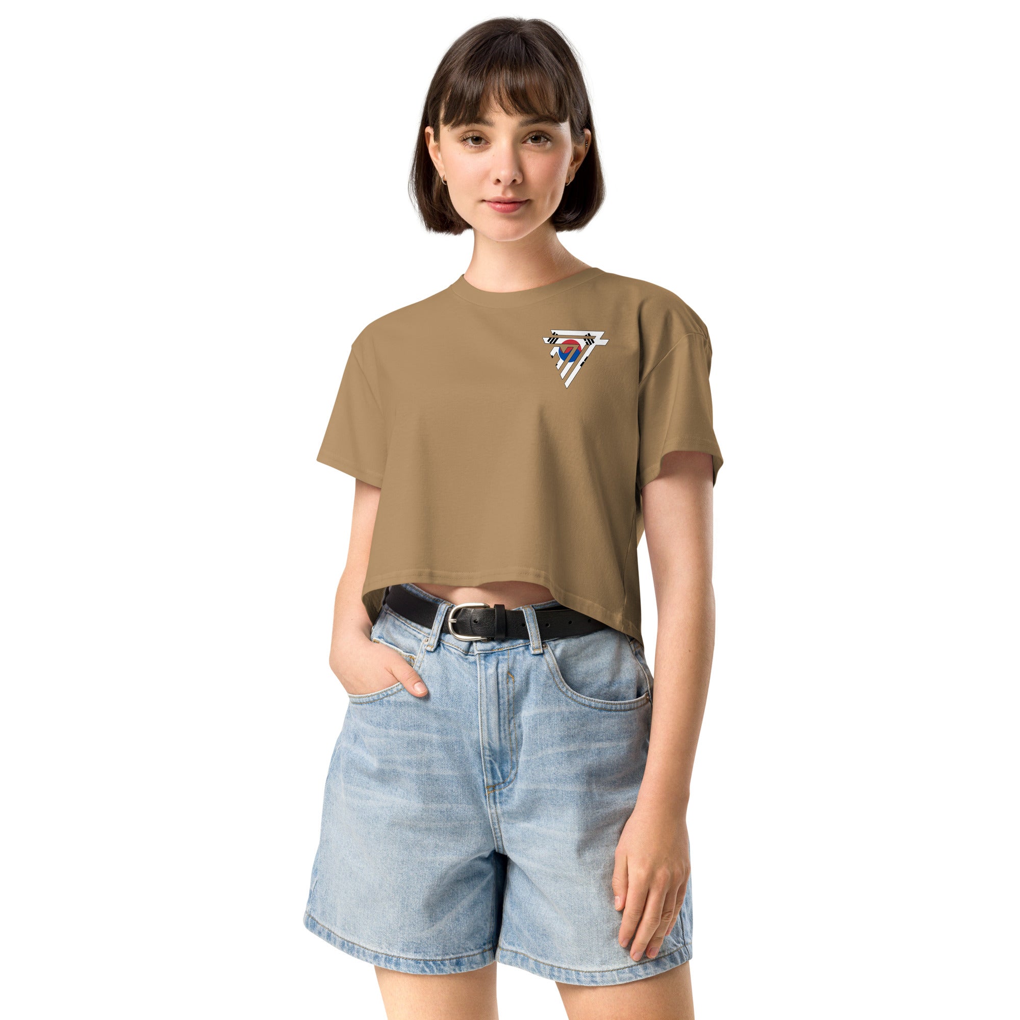 South Korea Fashion Chest Logo - Women’s crop top