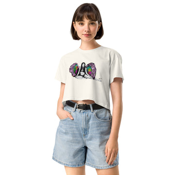 Winged Angel with Headphones - Women's Crop Top