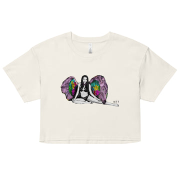 Winged Angel with Headphones - Women's Crop Top