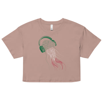 Italy Jellyfish DJ with Headphones - Women’s crop top