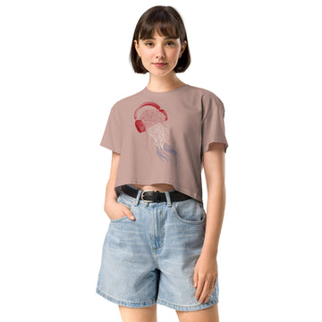 Netherlands Jellyfish DJ with Headphones - Women’s crop top