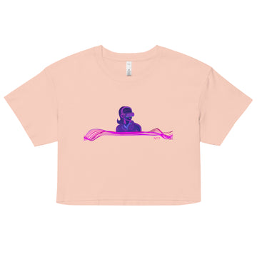 VR Woman with Headphones - Women's Crop Top