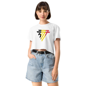 Belgium Superhero Fashion Chest Logo - Women’s crop top