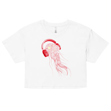 China Jellyfish DJ with Headphones - Women’s crop top