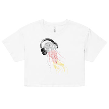 Germany Jellyfish DJ with Headphones - Women’s crop top