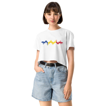 Romania 3D Music Soundwave - Women’s crop top