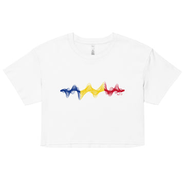 Romania 3D Music Soundwave - Women’s crop top