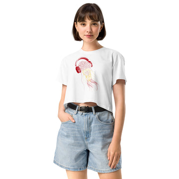 Spain Jellyfish DJ with Headphones - Women’s crop top