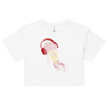 Spain Jellyfish DJ with Headphones - Women’s crop top