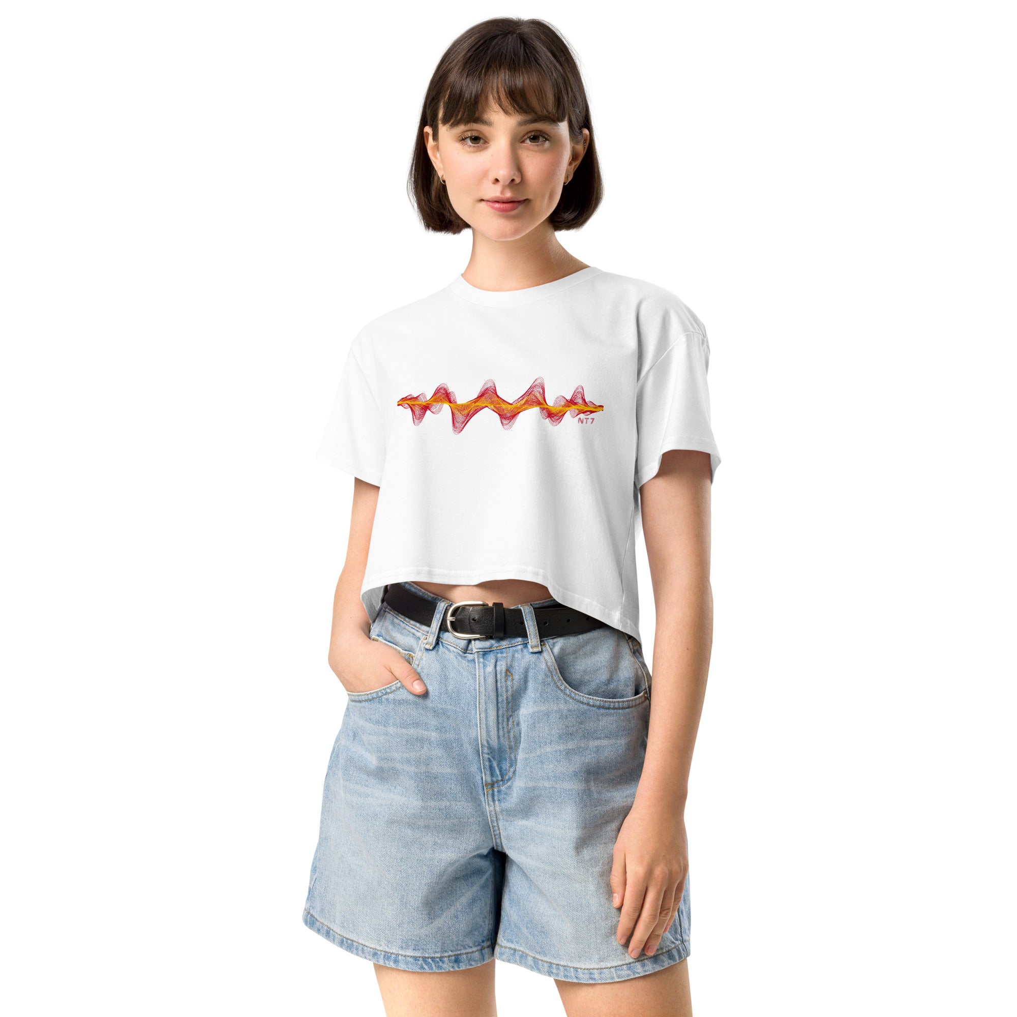 Spain 3D Music Soundwave - Women’s crop top