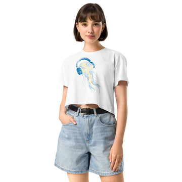 Sweden Jellyfish DJ with Headphones - Women’s crop top