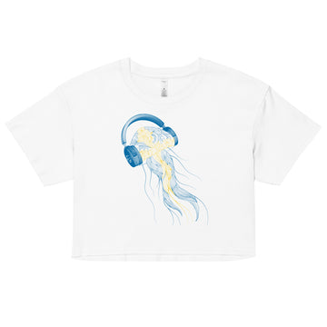 Sweden Jellyfish DJ with Headphones - Women’s crop top