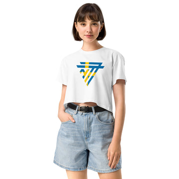 Sweden Superhero Fashion Chest Logo - Women’s crop top