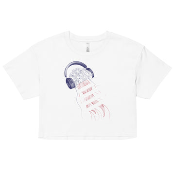 USA Jellyfish DJ with Headphones - Women’s crop top