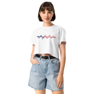USA 3D Music Soundwave - Women’s crop top