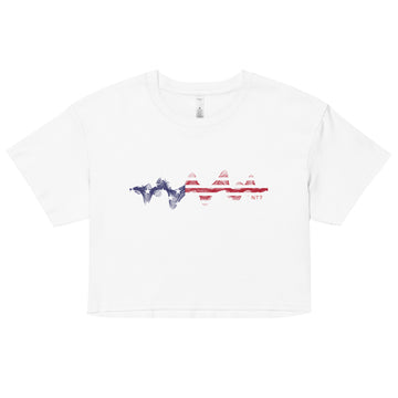 USA 3D Music Soundwave - Women’s crop top