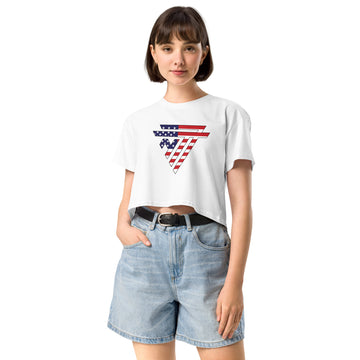 USA Superhero Fashion Chest Logo - Women’s crop top