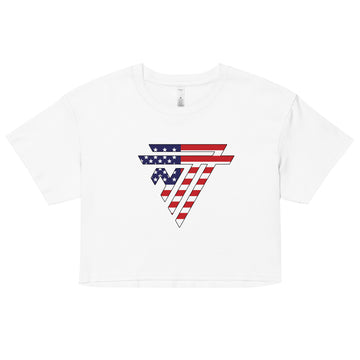 USA Superhero Fashion Chest Logo - Women’s crop top