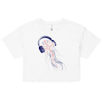 Great Britain Jellyfish DJ with Headphones - Women’s crop top