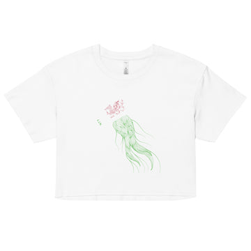 Wales Jellyfish DJ with Headphones - Women’s crop top