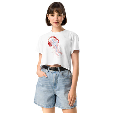 Norway Jellyfish DJ with Headphones - Women’s crop top