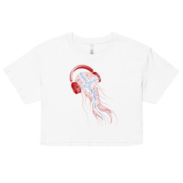 Norway Jellyfish DJ with Headphones - Women’s crop top