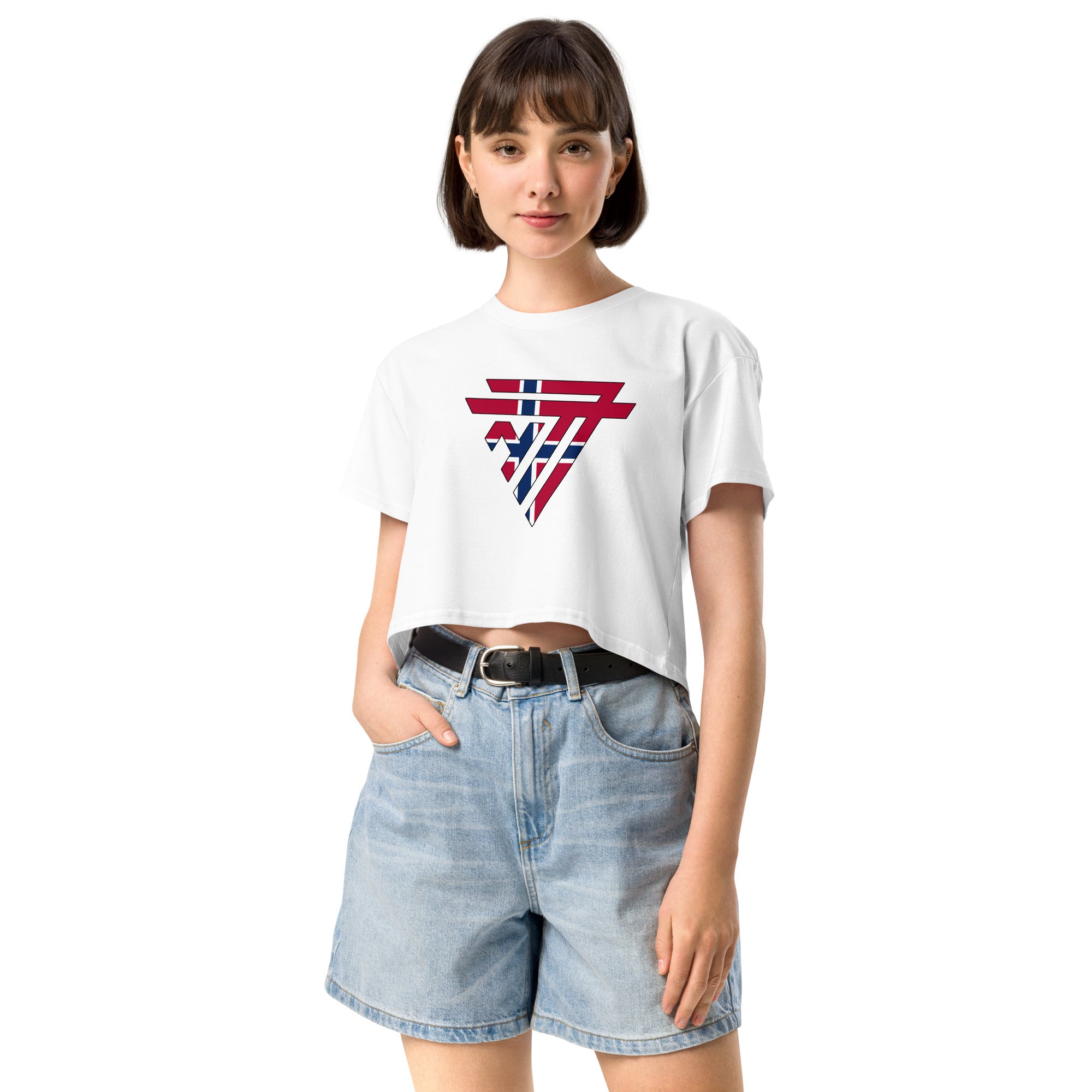 Norway Superhero Fashion Chest Logo - Women’s crop top