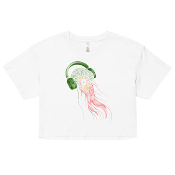 Portugal Jellyfish DJ with Headphones - Women’s crop top