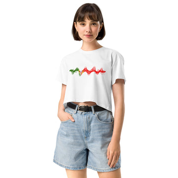 Portugal 3D Music Soundwave - Women’s crop top