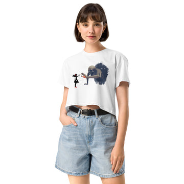 Girl with Headphones v Skeleton - Women's Crop Top