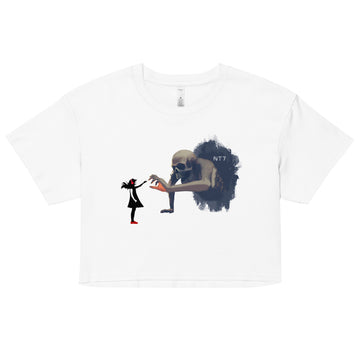 Girl with Headphones v Skeleton - Women's Crop Top