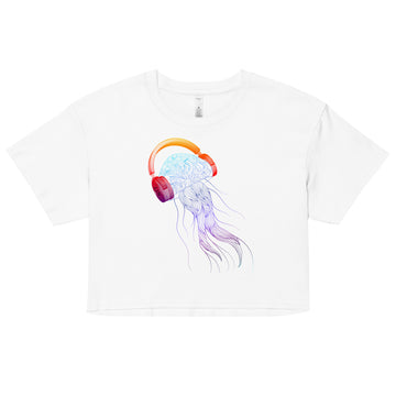 Jellyfish with Headphones - Women's Crop Top