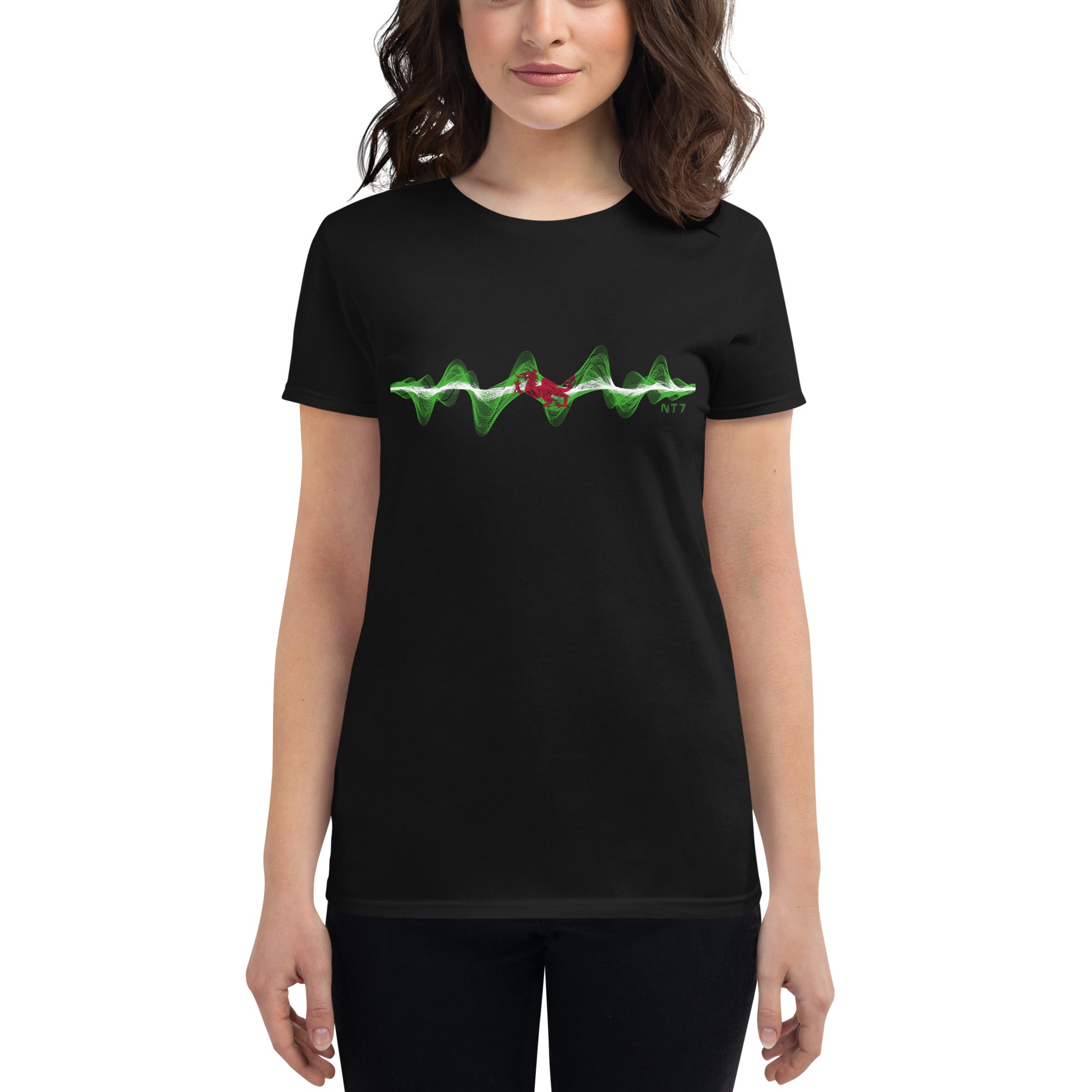 Wales 3D Music Soundwave - Women's short sleeve fitted t-shirt