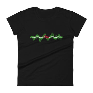 Wales 3D Music Soundwave - Women's short sleeve fitted t-shirt